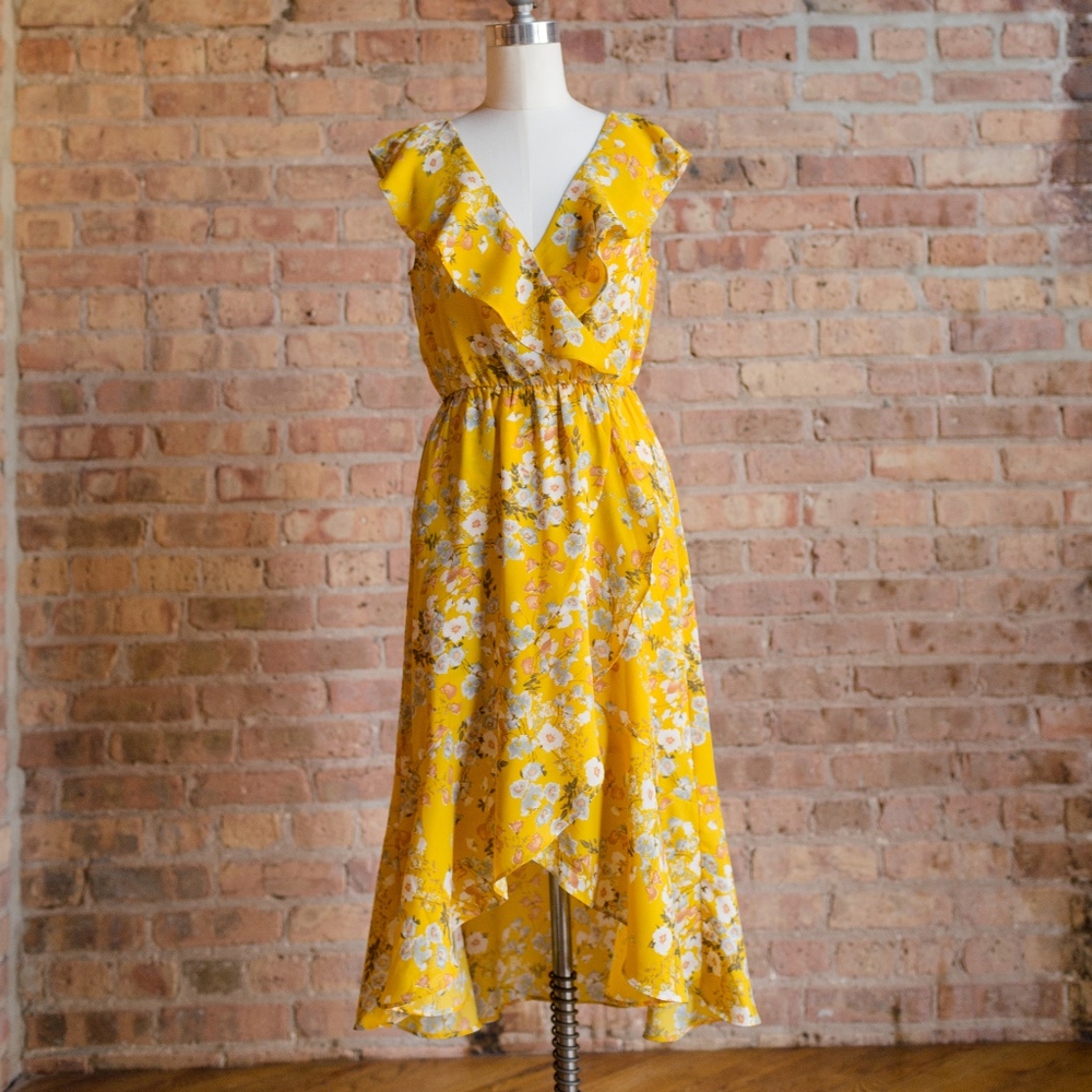 New Socialite Dress with Faux Wrap Detail